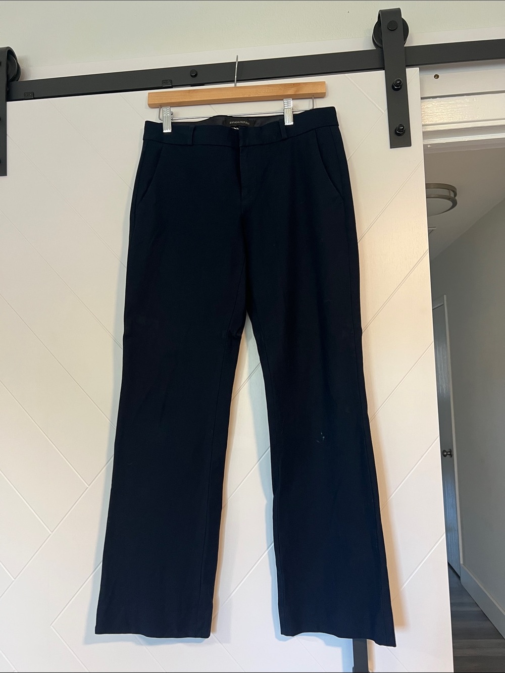 Navy Banana Republic Logan Straight-Leg Trousers